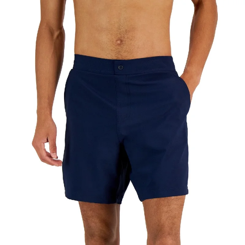 Men’s casual straight jeans-Club Room Men's Beach To Boardwalk Swim Shorts Blue Size XX-Large