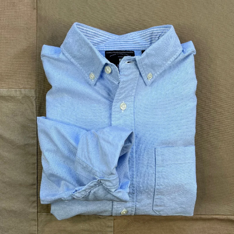 Men’s cotton Oxford shirt-Modern Long Sleeve Oxford Shirt, Blue