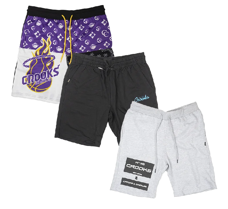 Men’s versatile khaki pants-CROOKS & CASTLES ASSORTED SWEATSHORTS - CCSWS05