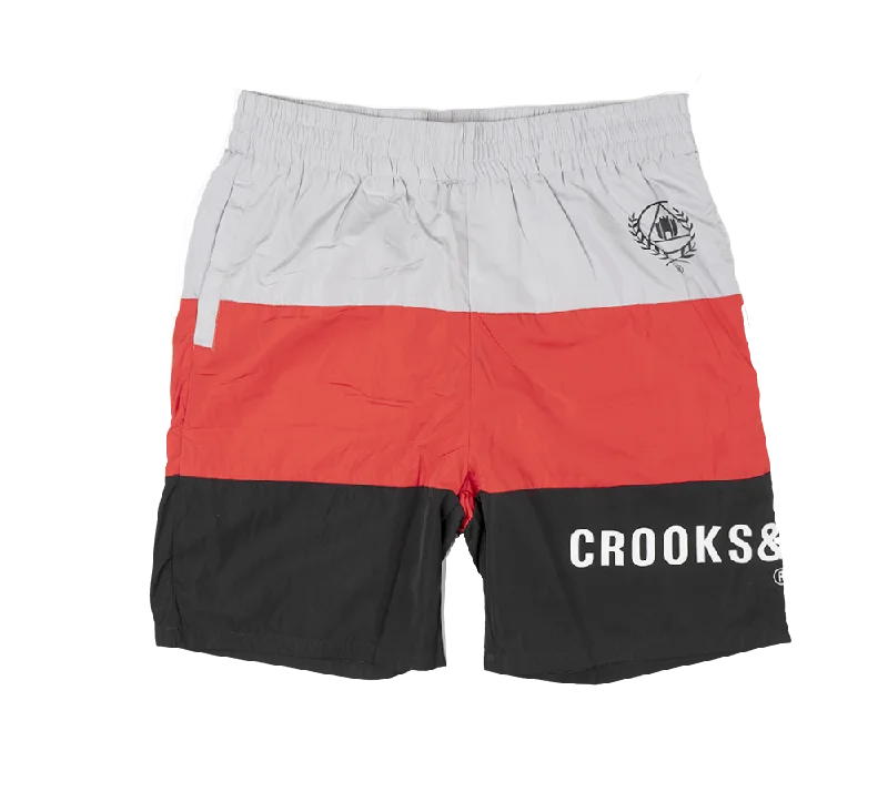 Men’s casual jogger jeans-CROOKS & CASTLES SWIM SHORTS GREY - CC2020602