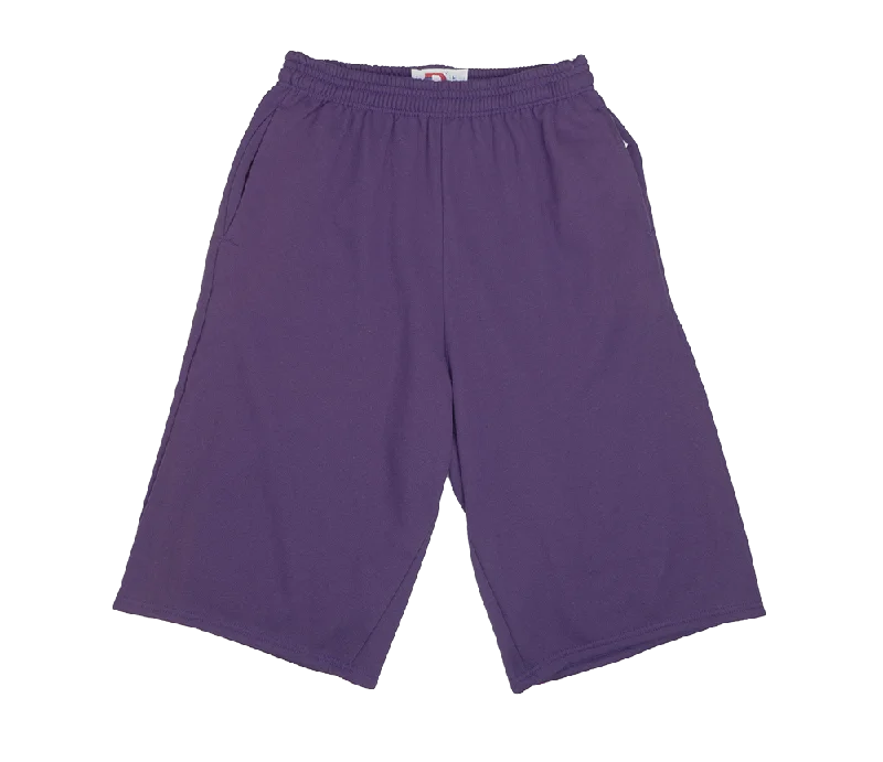 Men’s tailored chino pants-DODGE SOLID FLEECE SHORTS PURPLE - DGR001