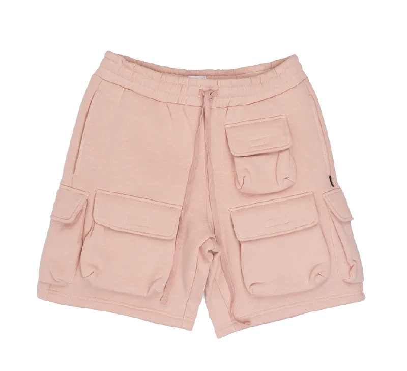 Men’s casual straight pants-EPTM CARGO SWEATSHORTS PINK - STUDIO