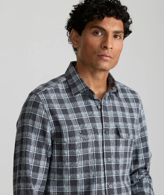 Men’s breathable Oxford shirt-Organic Cotton Plaid Flannel Shirt