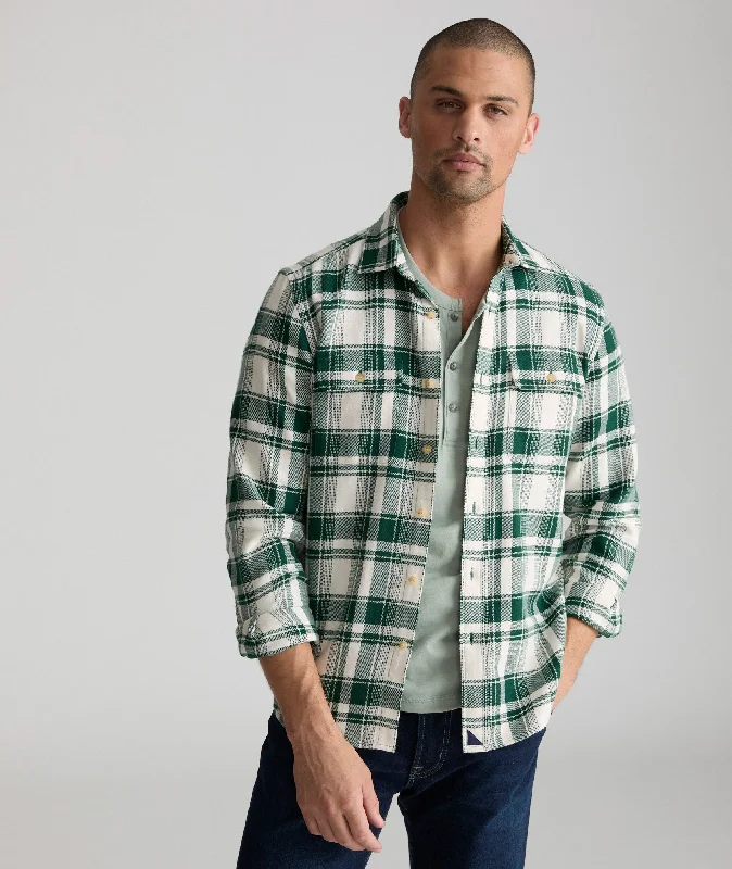 Men’s relaxed-fit linen shirt-Organic Cotton Plaid Flannel Shirt