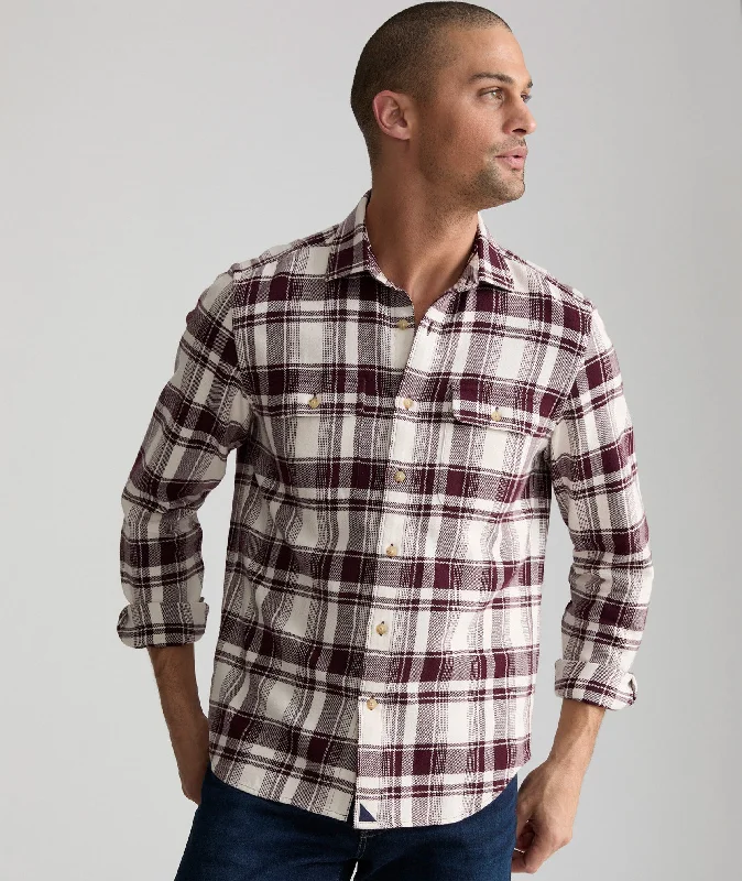 Men’s lightweight dress shirt-Organic Cotton Plaid Flannel Shirt