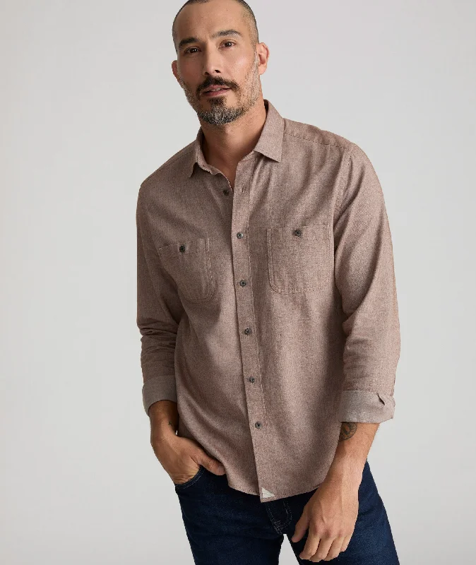 Men’s slim-fit denim shirt-Flannel Hemsworth Shirt