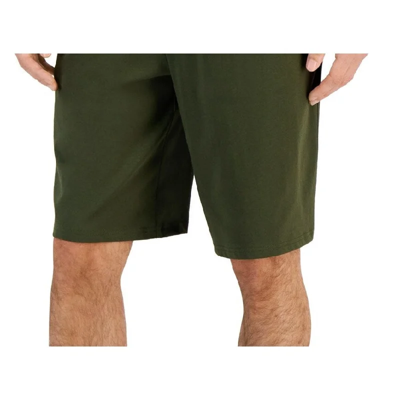 Men’s comfortable cargo jeans-Id Ideology Men's Regular Fit Jersey Knit Shorts Green Size Medium