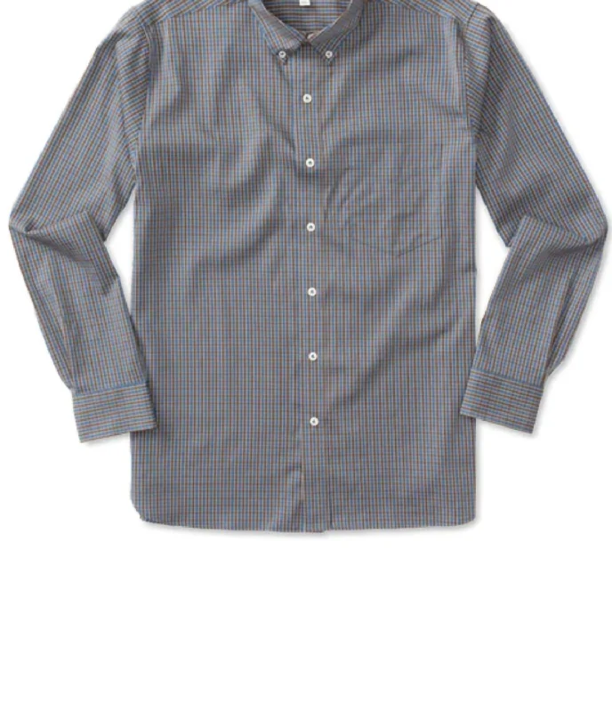 Men’s casual chambray shirt-Men's Macon Performance Plaid Shirt In Dark Brown