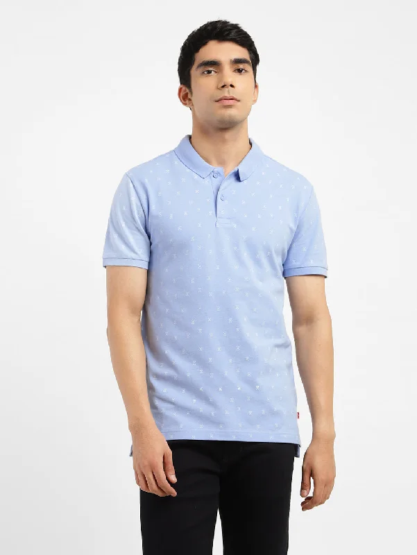 Men’s short-sleeve relaxed design-Men's Geometric Print Polo T-shirt