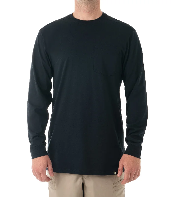 Men’s short-sleeve breathable design-Men's Tactix Cotton Long Sleeve T-Shirt with Chest Pocket