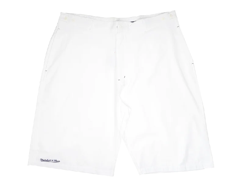 Men’s versatile khaki pants-MITCHELL & NESS TENNIS SHORTS WHITE - MQS604