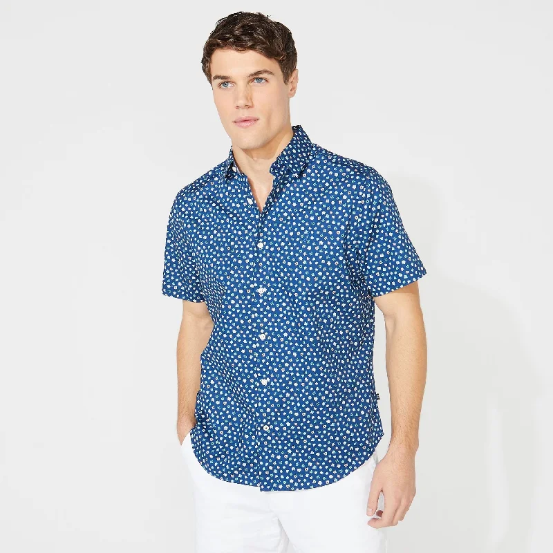 Men’s stylish linen shirt-Nautica Mens Big & Tall Classic Fit Floral Print Shirt