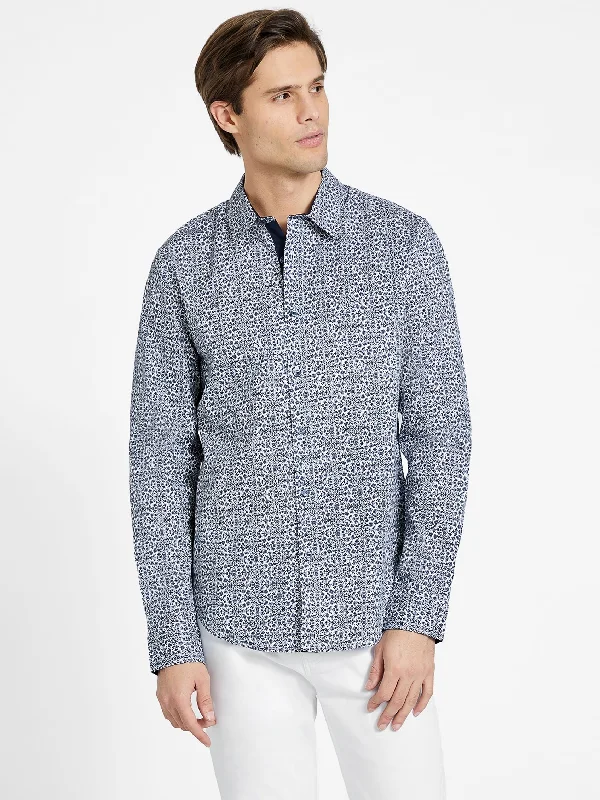 Men’s short-sleeve cotton shirt-Norm Geometric Shirt