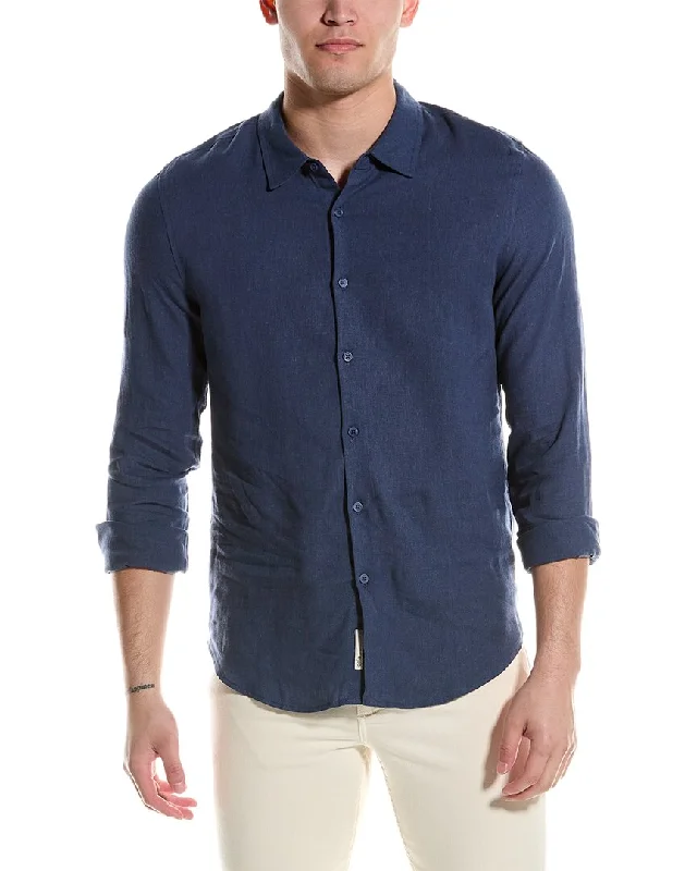 Men’s lightweight denim shirt-Onia Standard Linen-Blend Shirt