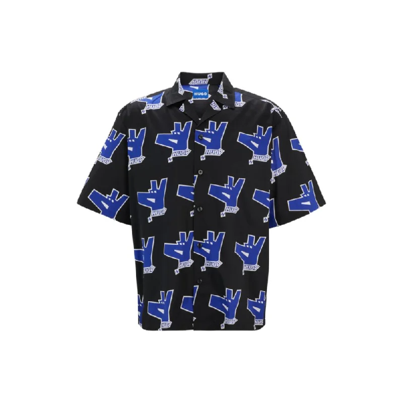 Men’s tailored casual shirt-Oversize-fit shirt with print