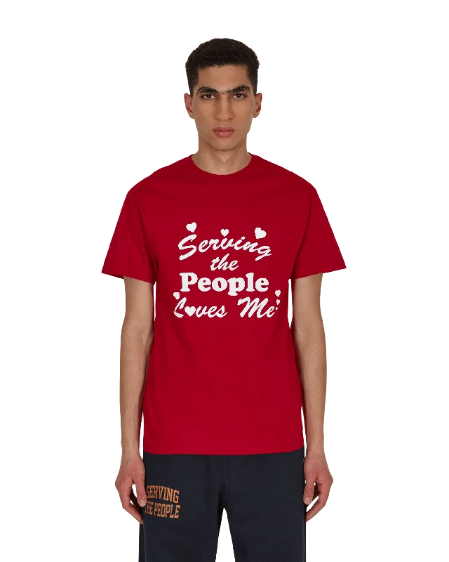 Men’s vintage short-sleeve shirt-Loves Me T-Shirt Red