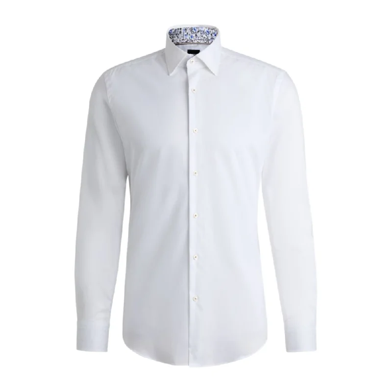 Men’s slim-fit casual shirt-Slim-fit shirt in easy-iron cotton poplin