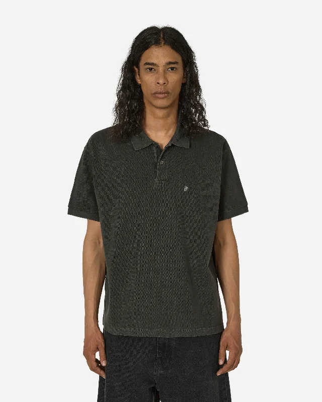 Men’s short-sleeve modern design-Pigment Dyed Pique Polo Black