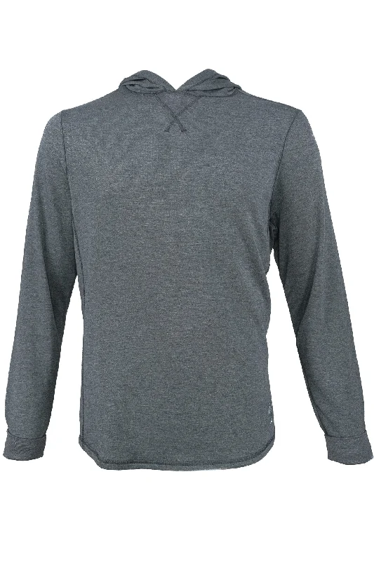 Men’s short-sleeve relaxed shirt-Toes on the Nose Seasilk Hooded T-Shirt Dark Heather Grey