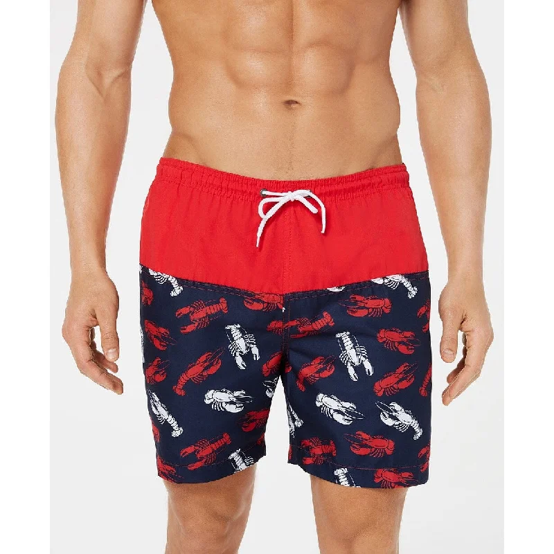 Men’s modern khaki pants-Trunks Surf & Swim Co. Men's Lobster Colorblocked 6" Board Shorts Fire Red Size X-Large