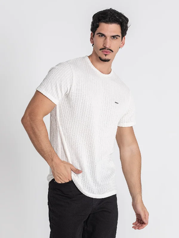 Men’s short-sleeve athletic fit-White Braid Tee