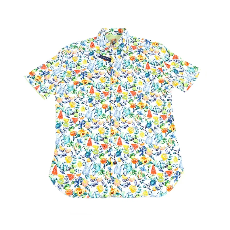 Men’s relaxed-fit cotton shirt-White with Fruit Print Shirt