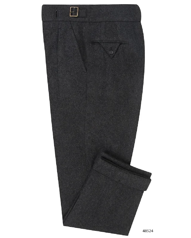 Men’s lightweight straight pants-Charcoal Grey 100% Wool Flannel