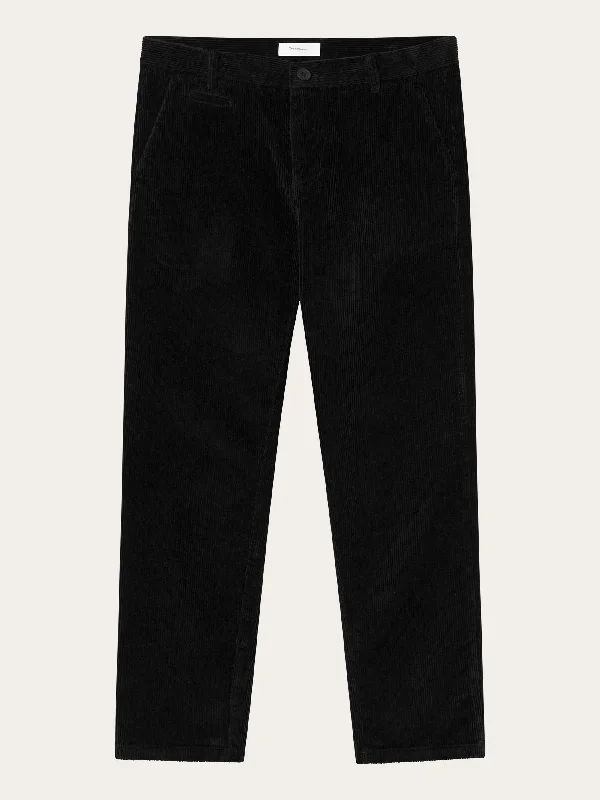 Men’s modern dress jeans-CHUCK regular 8-wales corduroy chino pants - Black Jet