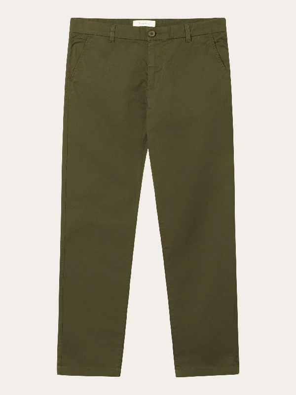 Men’s versatile khaki pants-CHUCK regular chino poplin pant - Burned Olive