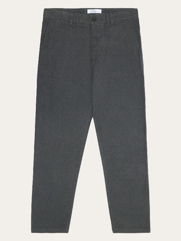 Men’s comfortable jogger pants-CHUCK regular flannel chino pants - Gray Pinstripe