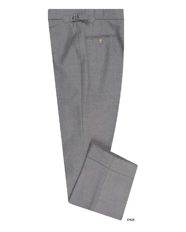 Men’s straight-fit dress pants-Dugdale Flannel: Light Grey Twill 14 Oz