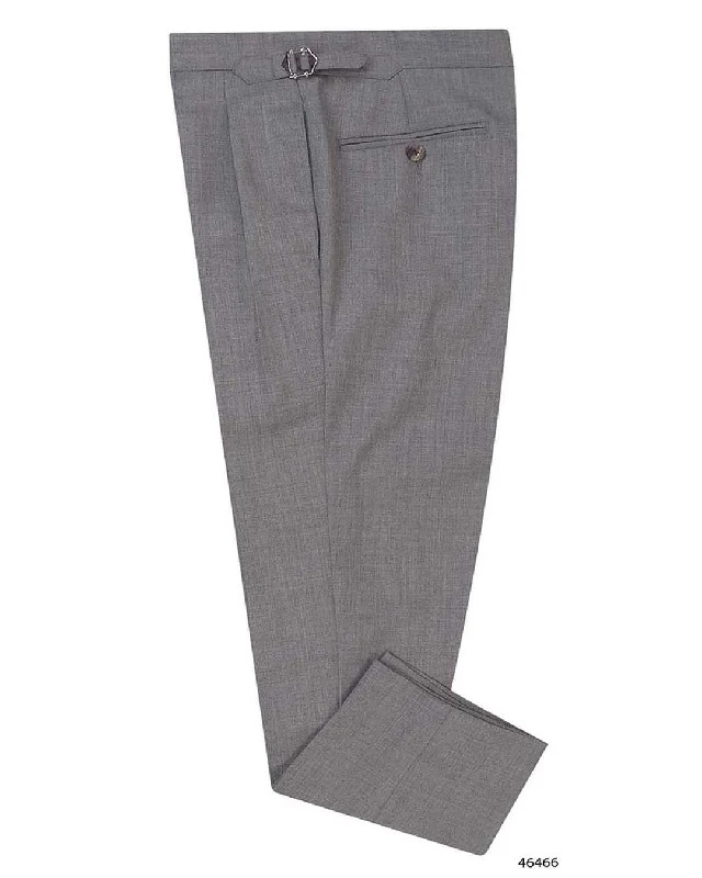 Men’s straight-fit jogger pants-Dugdale Fine Worsted - Light Grey Plain