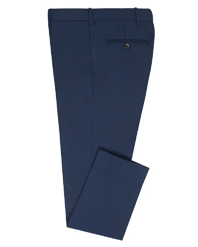 Men’s relaxed-fit dress pants-Dugdale Fine Worsted - Navy Plain