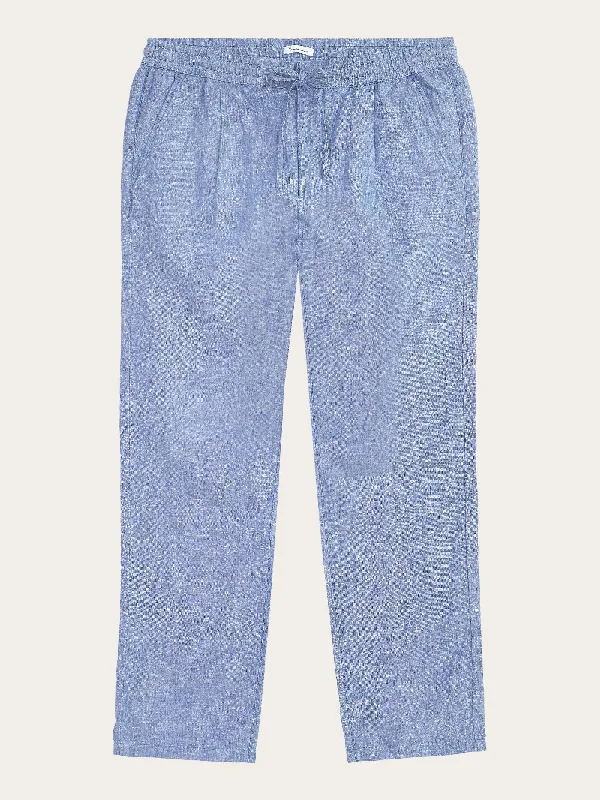 Men’s distressed khaki pants-Loose linen pant - Moonlight Blue