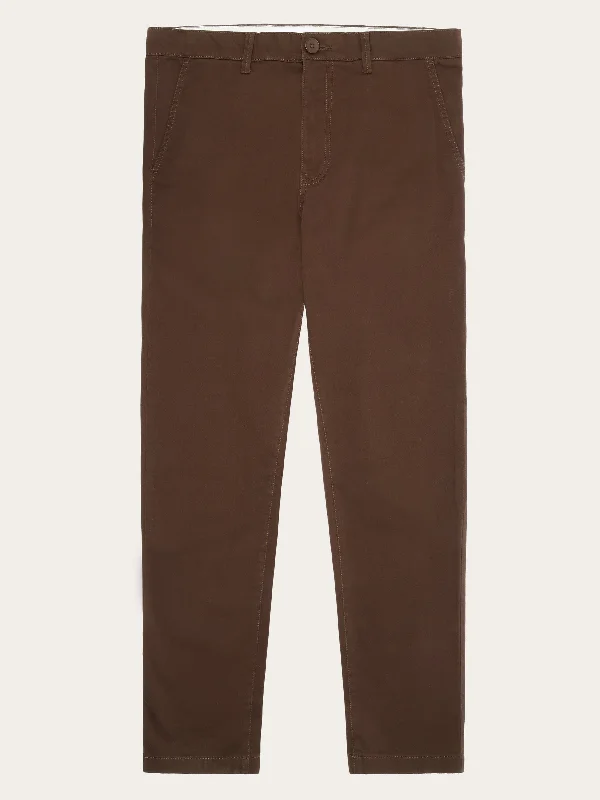 Men’s stretch denim jeans-LUCA slim twill chino pants - Demitasse (brown)