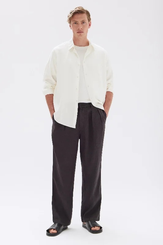 Men’s stretch cargo pants-Miles Pleated Linen Chino