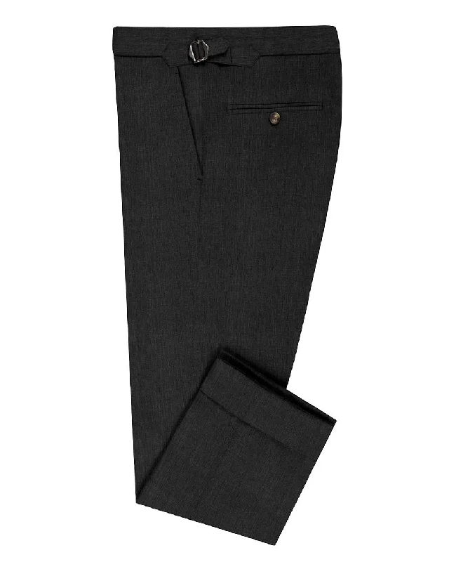 Men’s relaxed-fit slim pants-Washable Wool Pants: Plain Charcoal Grey