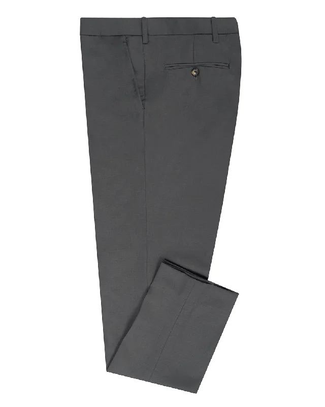 Men’s stretch black pants-Washable Wool Pants: Plain Grey