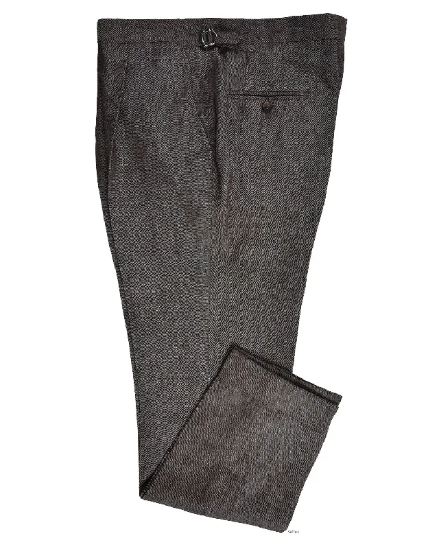 Men’s comfortable khaki pants-Solbiati Coffee Brown Linen