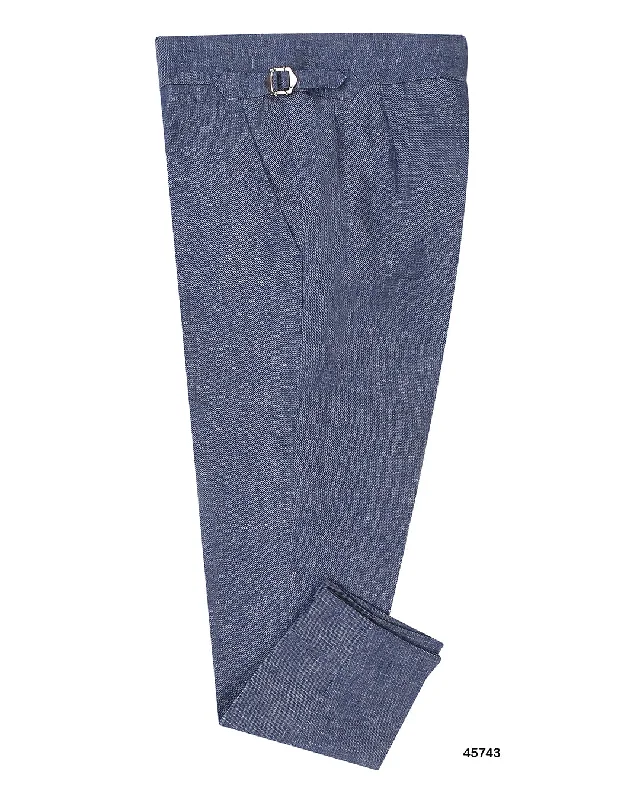 Men’s distressed chino pants-Solbiati Denimblue Linen