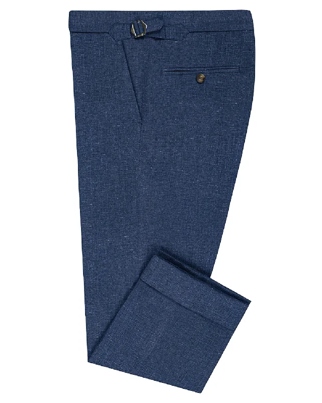 Men’s comfortable cargo jeans-Solbiati Indigo Washed Linen