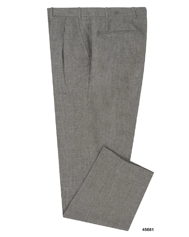 Men’s stretch khaki pants-Solbiati Stone Grey Linen