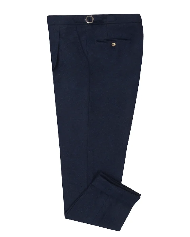 Men’s stretch khaki pants-VBC Dark Navy Woollen Flannel