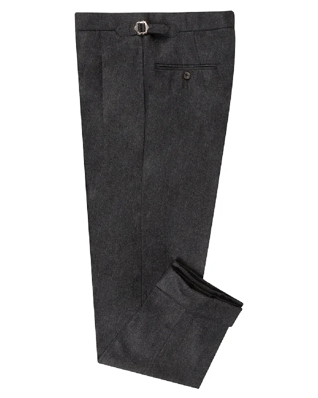 Men’s lightweight chino pants-VBC Super 120's Flannel Charcoal Grey