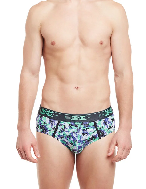 men's cotton boxer shorts-Body X Printed Briefs-BX01B-4