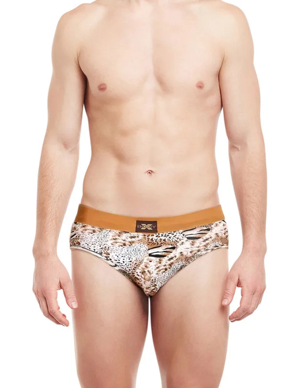 men's fitted briefs-Body X Printed Briefs-BX06B Tiger Print