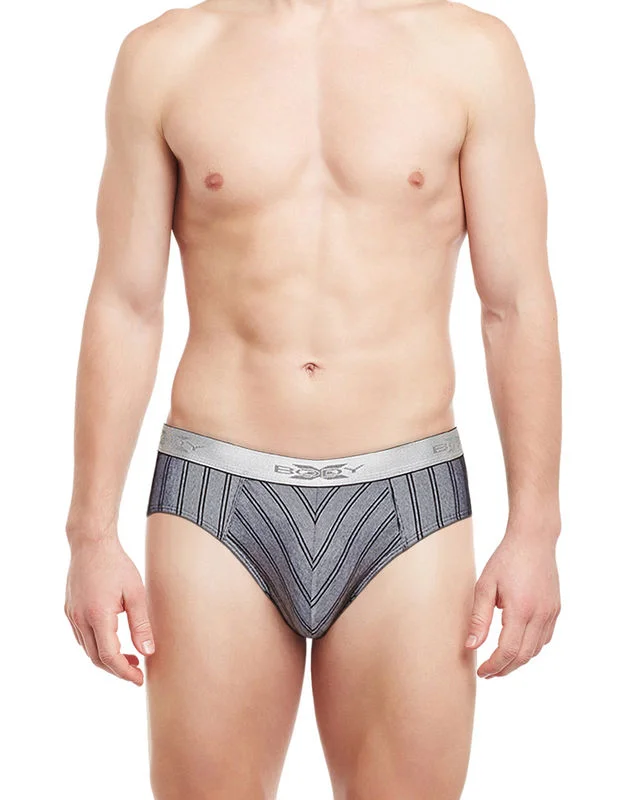 men's stretch underwear-BodyX Striped Briefs-BX27B-Black