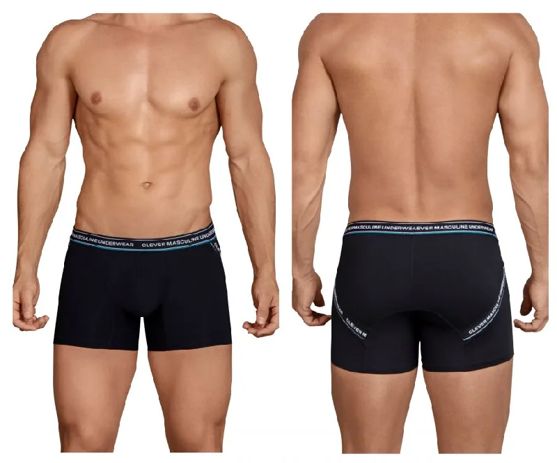 men's everyday boxer briefs-Clever 2439 Kalderash Boxer Briefs Color Black