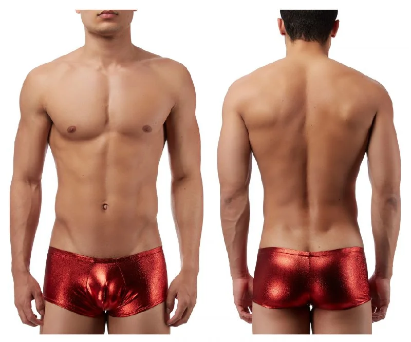 men's soft underwear-Male Power 153070 Heavy Metal Mini Short Boxer Briefs Color Red