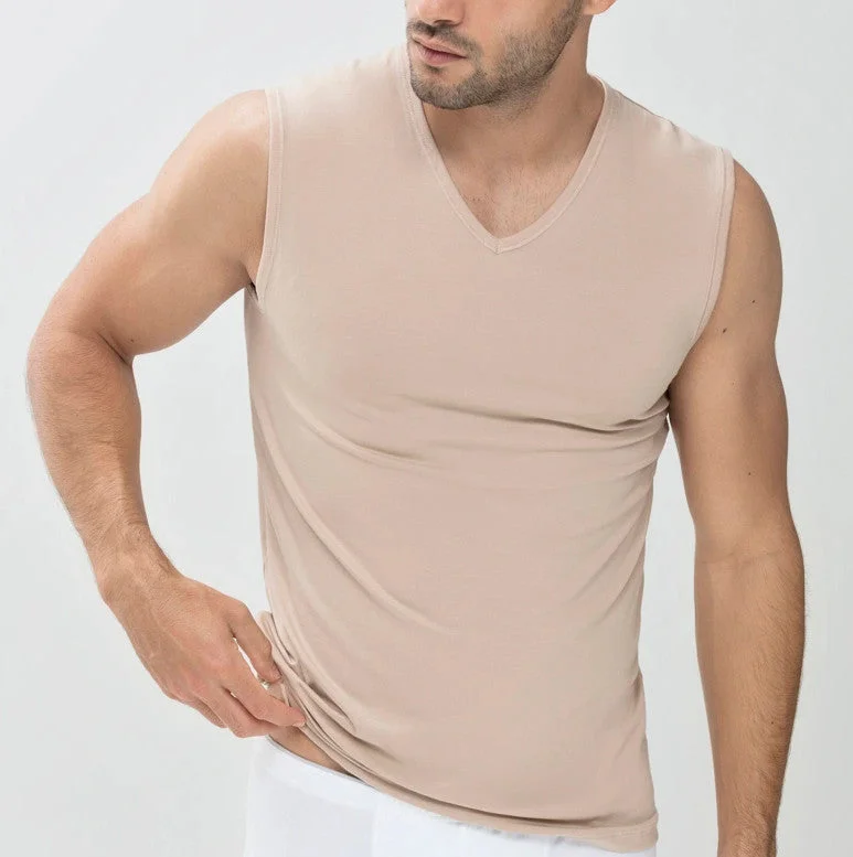 men's slimming underwear-Mey Dry Cotton V-Neck Tank Top